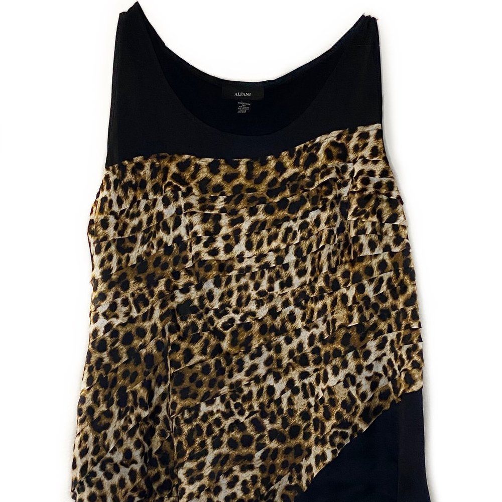 Alfani Cheetah Print Tiered Ruffle Tank Top